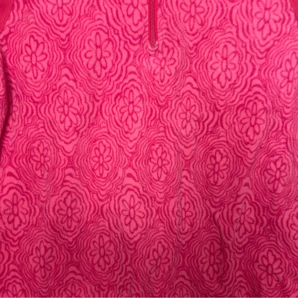 Columbia Fleece quarter zip sweatshirt floral medium 10/12 pink - Picture 2 of 9